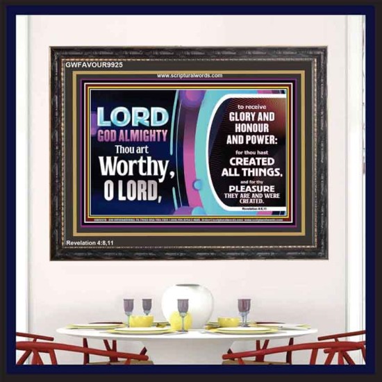 LORD GOD ALMIGHTY HOSANNA IN THE HIGHEST  Contemporary Christian Wall Art Wooden Frame  GWFAVOUR9925  