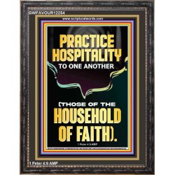 PRACTICE HOSPITALITY TO ONE ANOTHER  Contemporary Christian Wall Art Portrait  GWFAVOUR12254  "33x45"