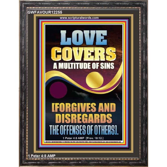 LOVE COVERS A MULTITUDE OF SINS  Christian Art Portrait  GWFAVOUR12255  