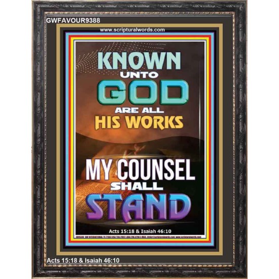 KNOWN UNTO GOD ARE ALL HIS WORKS  Unique Power Bible Portrait  GWFAVOUR9388  