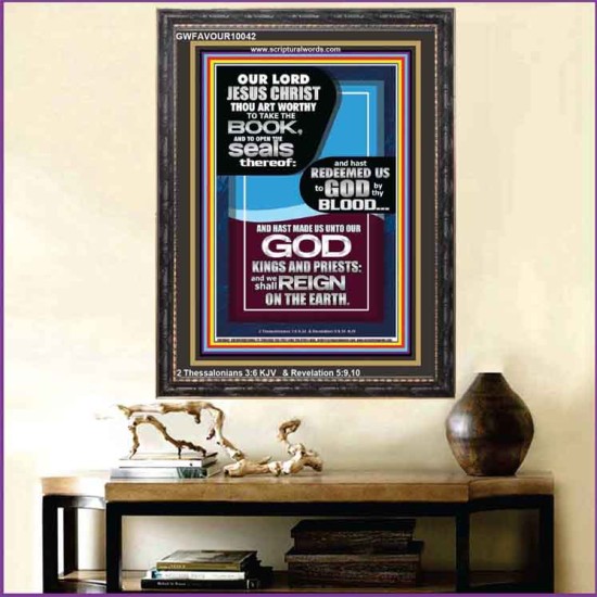 HAS REDEEMED US TO GOD BY THE BLOOD OF THE LAMB  Modern Art Portrait  GWFAVOUR10042  