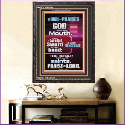 PRAISE HIM AND WITH TWO EDGED SWORD TO EXECUTE VENGEANCE  Bible Verse Portrait  GWFAVOUR10060  