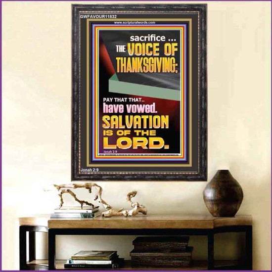 SACRIFICE THE VOICE OF THANKSGIVING  Custom Wall Scripture Art  GWFAVOUR11832  
