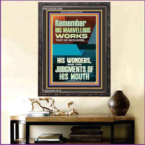 HIS MARVELLOUS WONDERS AND THE JUDGEMENTS OF HIS MOUTH  Custom Modern Wall Art  GWFAVOUR11839  