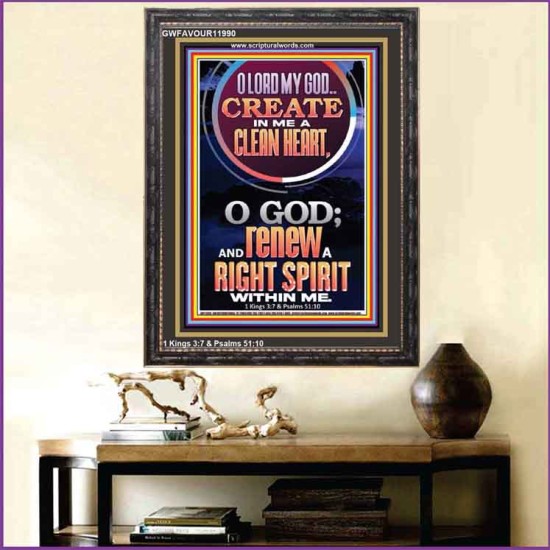 CREATE IN ME A CLEAN HEART  Scriptural Portrait Signs  GWFAVOUR11990  