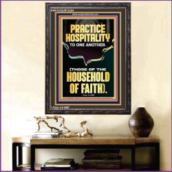 PRACTICE HOSPITALITY TO ONE ANOTHER  Contemporary Christian Wall Art Portrait  GWFAVOUR12254  