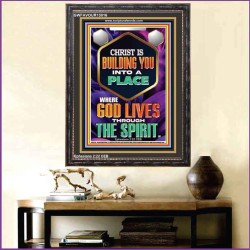 BE UNITED TOGETHER AS A LIVING PLACE OF GOD IN THE SPIRIT  Scripture Portrait Signs  GWFAVOUR13016  "33x45"