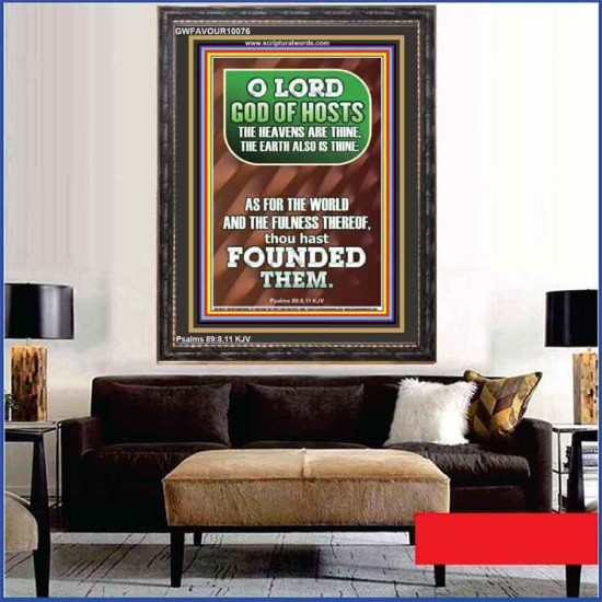 JEHOVAH TZEVA'OT THE HEAVENS AND THE EARTH IS THINE  Custom Art and Wall Décor  GWFAVOUR10076  