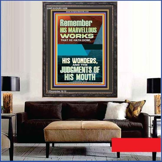 HIS MARVELLOUS WONDERS AND THE JUDGEMENTS OF HIS MOUTH  Custom Modern Wall Art  GWFAVOUR11839  