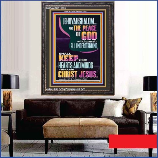 JEHOVAH SHALOM SHALL KEEP YOUR HEARTS AND MINDS THROUGH CHRIST JESUS  Scriptural Décor  GWFAVOUR11975  