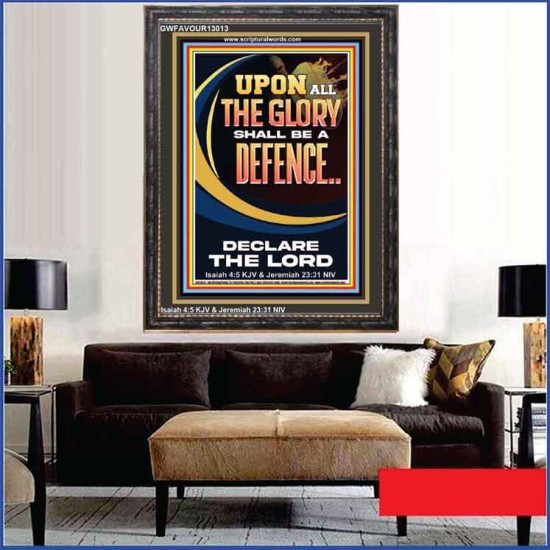 THE GLORY OF GOD SHALL BE THY DEFENCE  Bible Verse Portrait  GWFAVOUR13013  