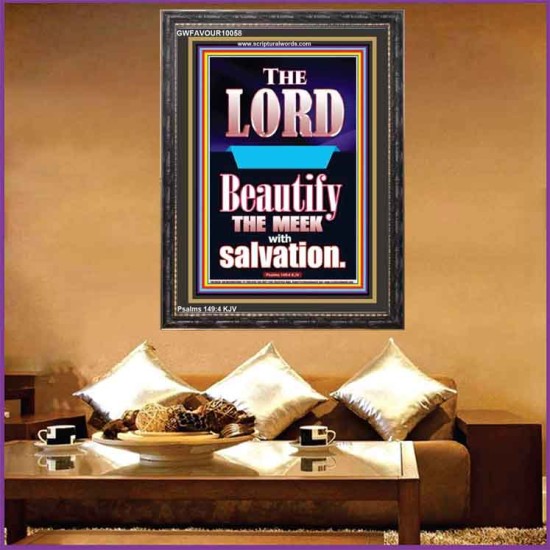 THE MEEK IS BEAUTIFY WITH SALVATION  Scriptural Prints  GWFAVOUR10058  
