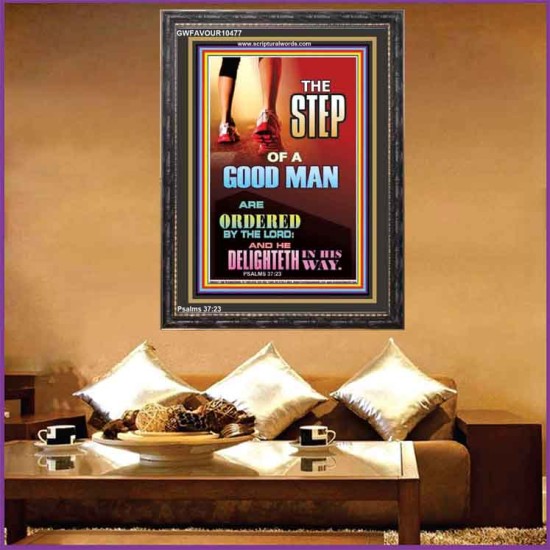 THE STEP OF A GOOD MAN  Contemporary Christian Wall Art  GWFAVOUR10477  