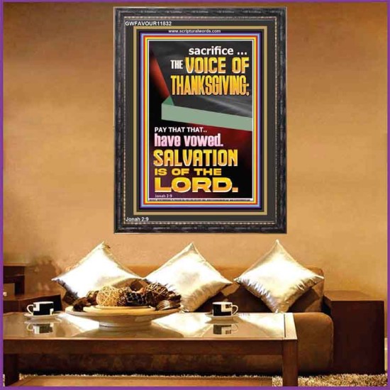 SACRIFICE THE VOICE OF THANKSGIVING  Custom Wall Scripture Art  GWFAVOUR11832  