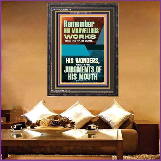 HIS MARVELLOUS WONDERS AND THE JUDGEMENTS OF HIS MOUTH  Custom Modern Wall Art  GWFAVOUR11839  