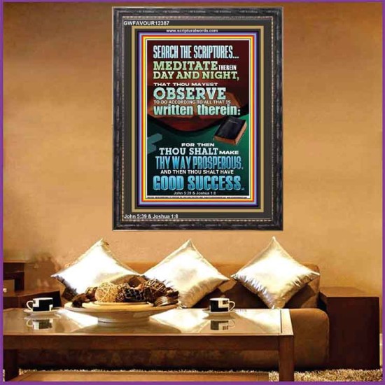 SEARCH THE SCRIPTURES MEDITATE THEREIN DAY AND NIGHT  Bible Verse Wall Art  GWFAVOUR12387  