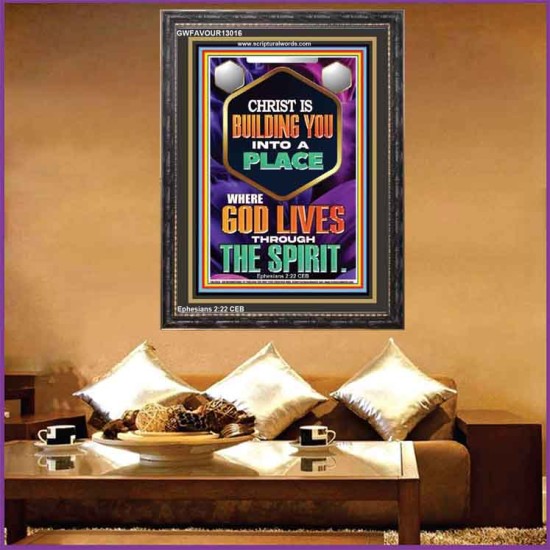 BE UNITED TOGETHER AS A LIVING PLACE OF GOD IN THE SPIRIT  Scripture Portrait Signs  GWFAVOUR13016  