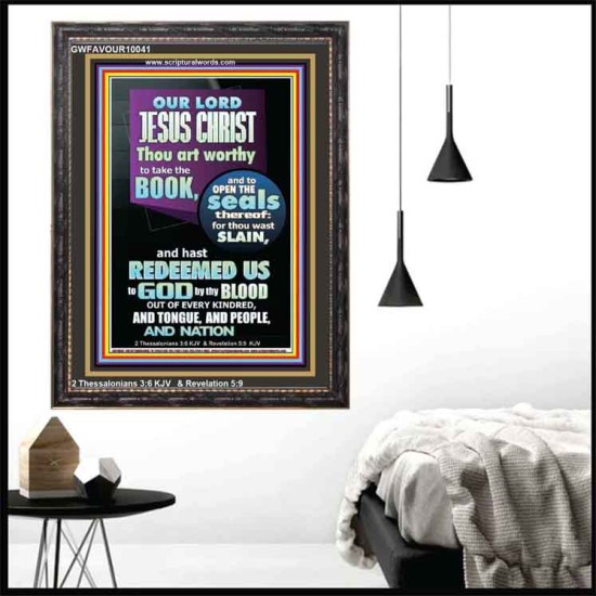 YOU ARE WORTHY TO OPEN THE SEAL OUR LORD JESUS CHRIST   Wall Art Portrait  GWFAVOUR10041  