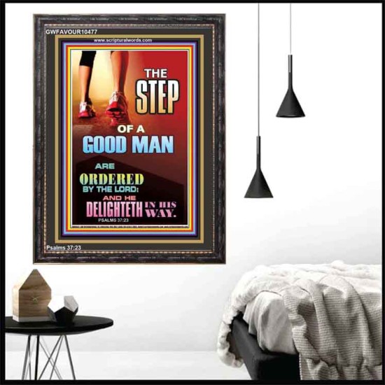THE STEP OF A GOOD MAN  Contemporary Christian Wall Art  GWFAVOUR10477  