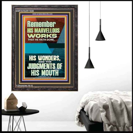 HIS MARVELLOUS WONDERS AND THE JUDGEMENTS OF HIS MOUTH  Custom Modern Wall Art  GWFAVOUR11839  