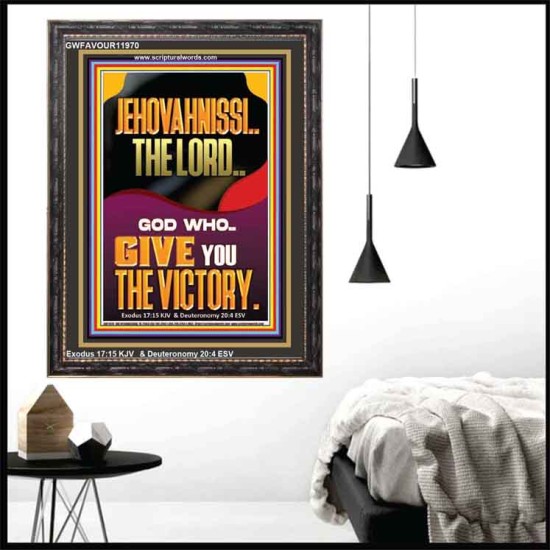 JEHOVAH NISSI THE LORD WHO GIVE YOU VICTORY  Bible Verses Art Prints  GWFAVOUR11970  