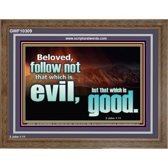 FOLLOW NOT WHICH IS EVIL  Custom Christian Artwork Wooden Frame  GWF10309  