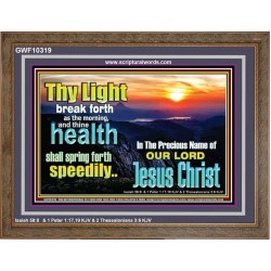 THY HEALTH WILL SPRING FORTH SPEEDILY  Custom Inspiration Scriptural Art Wooden Frame  GWF10319  "45X33"