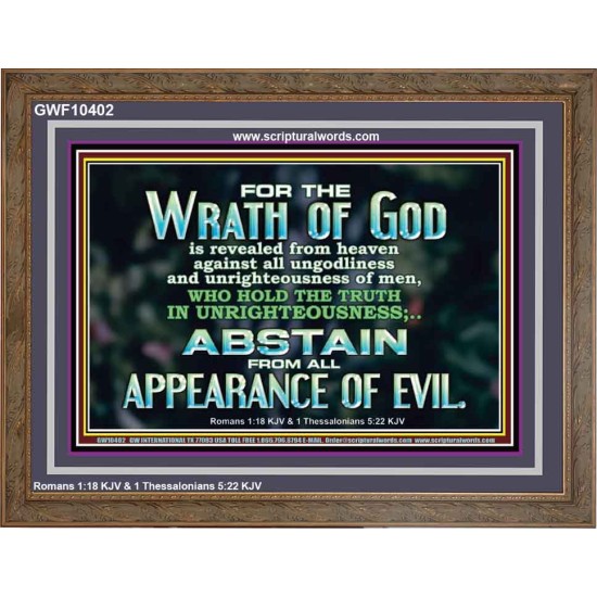 UNGODLINESS AND UNRIGHTEOUSNESS OUTLAW IN ETERNITY  Righteous Living Christian Wooden Frame  GWF10402  