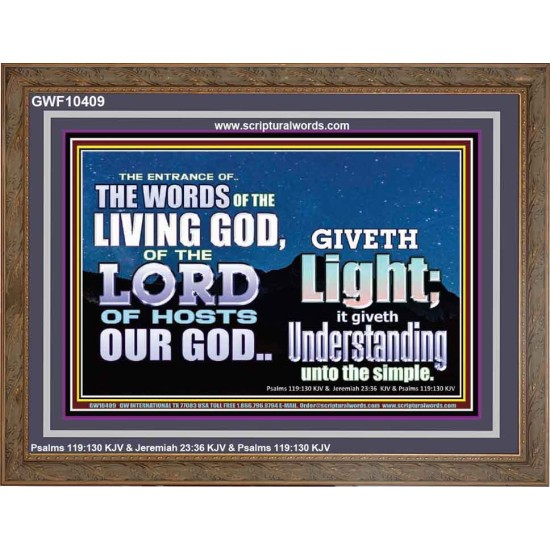 THE WORDS OF LIVING GOD GIVETH LIGHT  Unique Power Bible Wooden Frame  GWF10409  