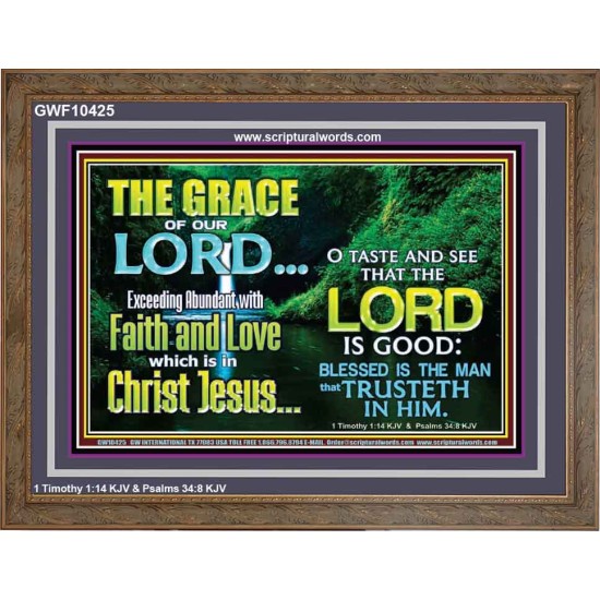 SEEK THE EXCEEDING ABUNDANT FAITH AND LOVE IN CHRIST JESUS  Ultimate Inspirational Wall Art Wooden Frame  GWF10425  