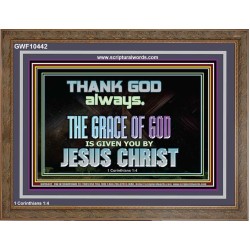 THANKING GOD ALWAYS OPENS GREATER DOOR  Scriptural Décor Wooden Frame  GWF10442  "45X33"