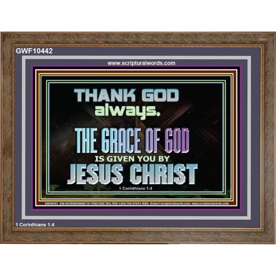 THANKING GOD ALWAYS OPENS GREATER DOOR  Scriptural Décor Wooden Frame  GWF10442  