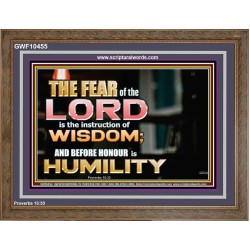 BEFORE HONOUR IS HUMILITY  Scriptural Wooden Frame Signs  GWF10455  "45X33"