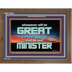 HUMILITY AND SERVICE BEFORE GREATNESS  Encouraging Bible Verse Wooden Frame  GWF10459  "45X33"