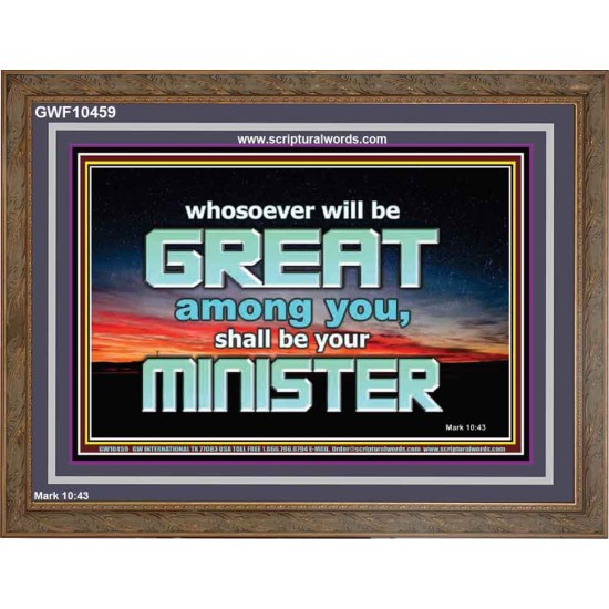 HUMILITY AND SERVICE BEFORE GREATNESS  Encouraging Bible Verse Wooden Frame  GWF10459  