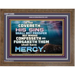 HE THAT COVERETH HIS SIN SHALL NOT PROSPER  Contemporary Christian Wall Art  GWF10466  "45X33"