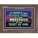 GENTLE AND PEACEFUL SPIRIT VERY PRECIOUS IN GOD SIGHT  Bible Verses to Encourage  Wooden Frame  GWF10496  