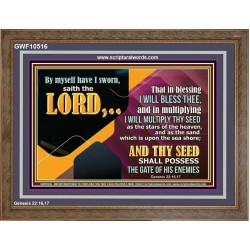 IN BLESSING I WILL BLESS THEE  Religious Wall Art   GWF10516  "45X33"