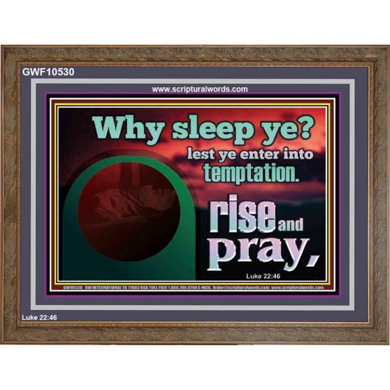 WHY SLEEP YE RISE AND PRAY  Unique Scriptural Wooden Frame  GWF10530  