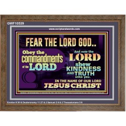 OBEY THE COMMANDMENT OF THE LORD  Contemporary Christian Wall Art Wooden Frame  GWF10539  "45X33"
