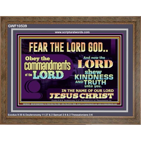 OBEY THE COMMANDMENT OF THE LORD  Contemporary Christian Wall Art Wooden Frame  GWF10539  