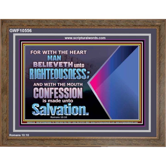 TRUSTING WITH THE HEART LEADS TO RIGHTEOUSNESS  Christian Quotes Wooden Frame  GWF10556  