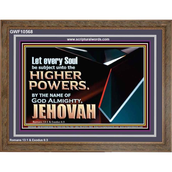 JEHOVAH ALMIGHTY THE GREATEST POWER  Contemporary Christian Wall Art Wooden Frame  GWF10568  