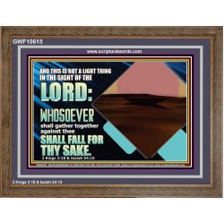 WHOEVER FIGHTS AGAINST YOU WILL FALL  Unique Bible Verse Wooden Frame  GWF10615  "45X33"