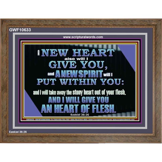 I WILL GIVE YOU A NEW HEART AND NEW SPIRIT  Bible Verse Wall Art  GWF10633  