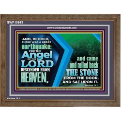A GREAT EARTHQUAKE AND THE ANGEL OF THE LORD DESCENDED FROM HEAVEN  Unique Scriptural Picture  GWF10645  "45X33"