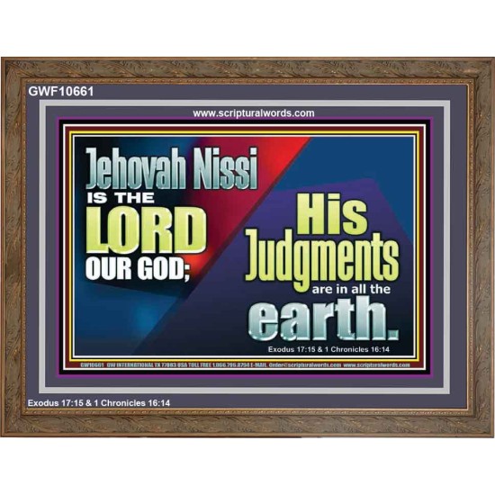 JEHOVAH NISSI IS THE LORD OUR GOD  Sanctuary Wall Wooden Frame  GWF10661  
