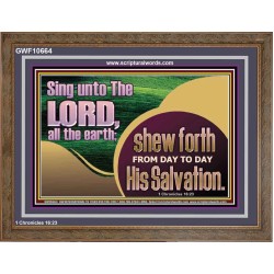 TESTIFY OF HIS SALVATION DAILY  Unique Power Bible Wooden Frame  GWF10664  "45X33"