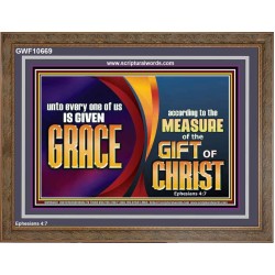 A GIVEN GRACE ACCORDING TO THE MEASURE OF THE GIFT OF CHRIST  Children Room Wall Wooden Frame  GWF10669  
