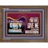 EAGERLY OBEY COMMANDMENT OF THE LORD  Unique Power Bible Wooden Frame  GWF10691  "45X33"